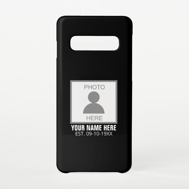 Funda Para Samsung Galaxy Su foto aquí Nombre y edad (Reverso)
