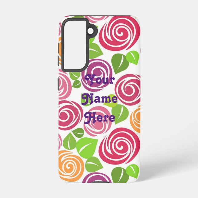 Funda Para Samsung Galaxy Su nombre aquí - Diseño personalizado (Reverso )