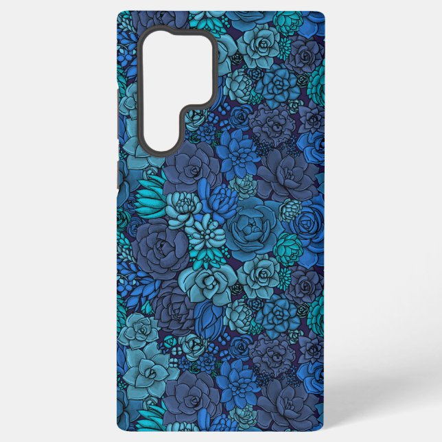Funda Para Samsung Galaxy Suculento jardín en azul (Reverso )