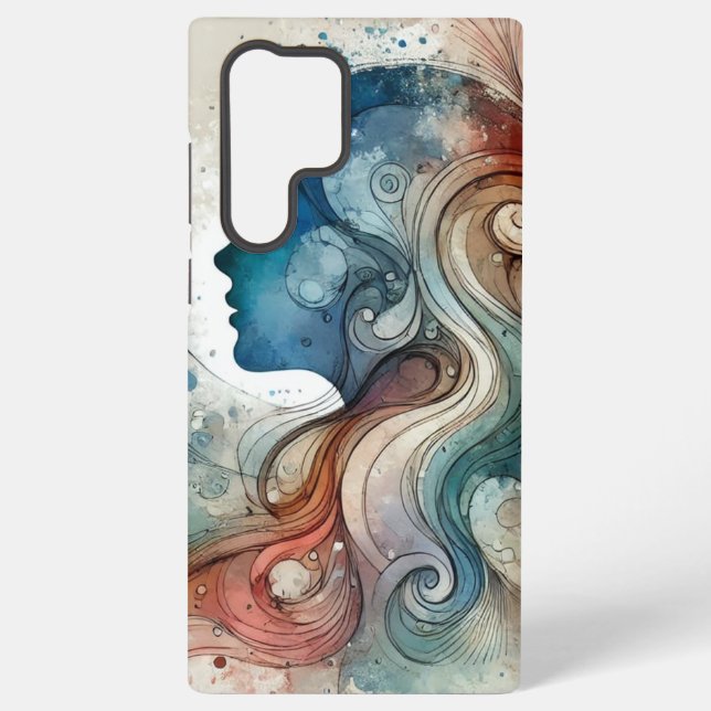 Funda Para Samsung Galaxy "Sueño acuarela: Silhou feminista artística (Reverso )