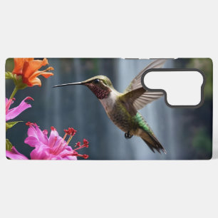 Funda Para Samsung Galaxy S22 Ultra "Susurros de la naturaleza: Colibrí, cascada,