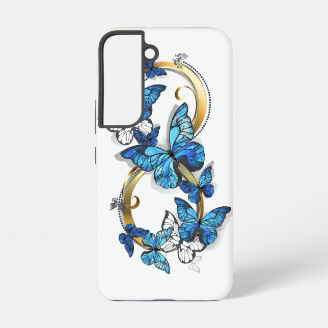 Funda Para Samsung Galaxy Symbol Infinity of Blue Morpho Butterflies (Reverso )