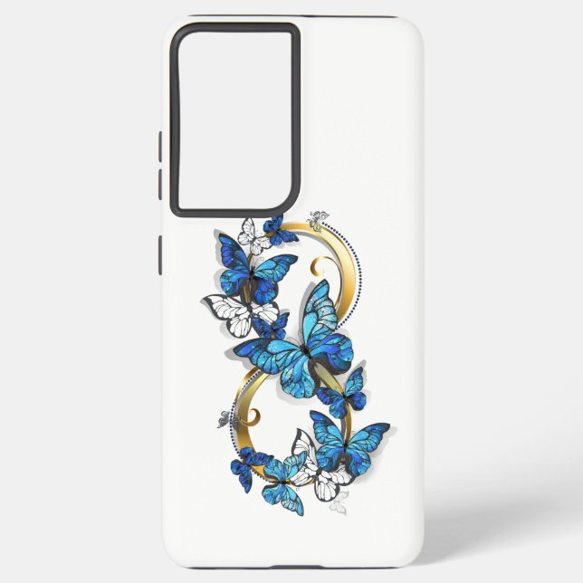 Funda Para Samsung Galaxy Symbol Infinity of Blue Morpho Butterflies (Reverso )