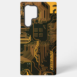 Funda Para Samsung Galaxy S22 Ultra Tarjeta de circuito del Naranja PCB del Personaliz