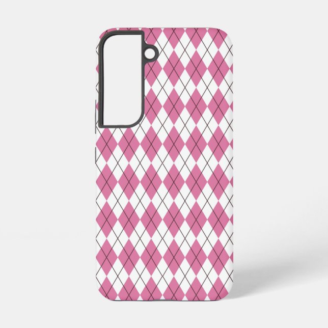Funda Para Samsung Galaxy Tartan de los 70 Rosa Dedito (Reverso )