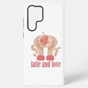 Funda Para Samsung Galaxy S22 Ultra Taza de latte y amor, manos y cita de café