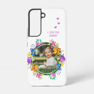 Funda Para Samsung Galaxy S22 TE AMO ABUELA Foto Floral Moderno Colorido