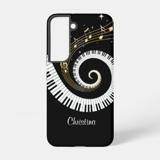 Funda Para Samsung Galaxy S22 Teclas de piano personalizables y notas musicales