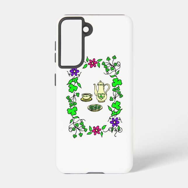 Funda Para Samsung Galaxy Tema del juego de té irlandés (Reverso )