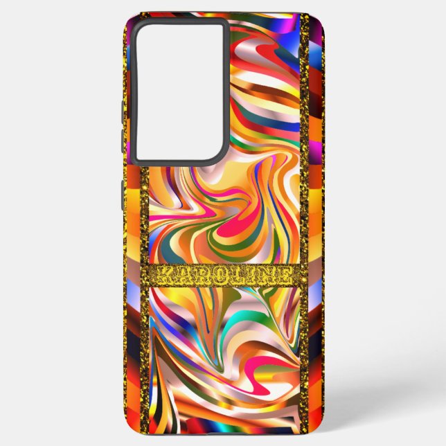 Funda Para Samsung Galaxy Tendencias de Swirl Abstract Rainbow (Reverso )
