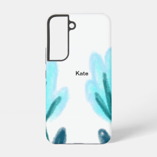 Funda Para Samsung Galaxy S22 texto de nombre agregar a florales de acuarela mor