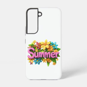 Funda Para Samsung Galaxy S22 Texto de verano con flores