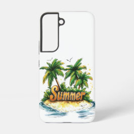 Funda Para Samsung Galaxy S22 Texto de verano - Isla de verano tropical