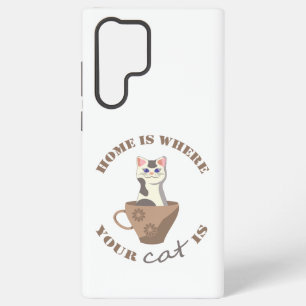 Funda Para Samsung Galaxy S22 Ultra Texto divertido El hogar es donde está tu gato en