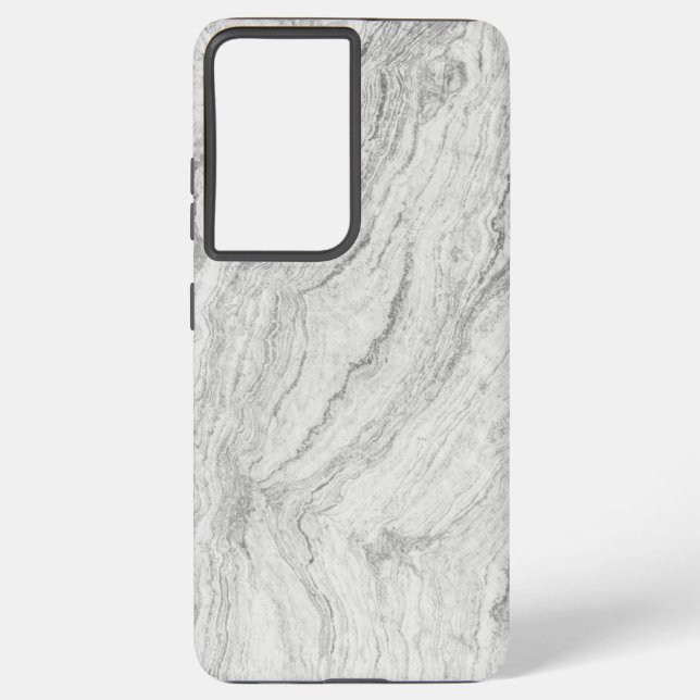 Funda Para Samsung Galaxy Textura De Mármol Blanco Y Negro Sin Marble (Reverso )