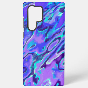 Funda Para Samsung Galaxy S22 Ultra Textura de mármol de neón púrpura Pintura líquida