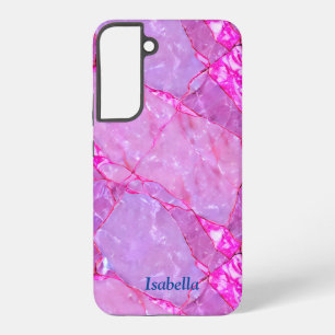 Funda Para Samsung Galaxy S22+ Textura de mármol rosa, efecto mármol