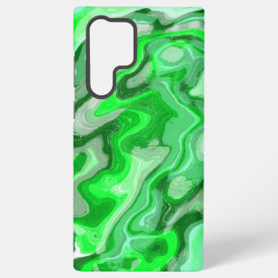 Funda Para Samsung Galaxy S22 Ultra Textura de mármol verde esmeralda pintura líquida