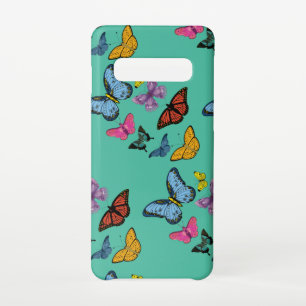 Funda Para Samsung Galaxy S10 Textura de patrón de mariposa