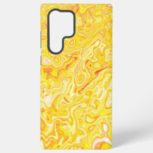 Funda Para Samsung Galaxy S22 Ultra Textura líquida abstracta de mármol color amarillo