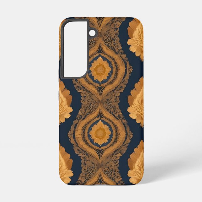 Funda Para Samsung Galaxy Thai Silk inspired Pattern in Gold (Reverso )