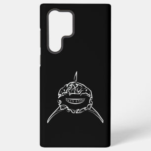 Funda Para Samsung Galaxy S22 Ultra Tiburón blanco tribal en blanco y negro