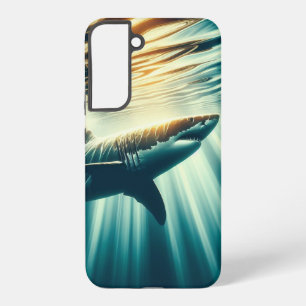 Funda Para Samsung Galaxy S22+ Tiburón en el mar azul profundo y luz solar