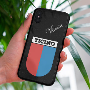 Funda Para Samsung Galaxy S22 Ticino, Escudo de armas de Suiza   Purpurina negro