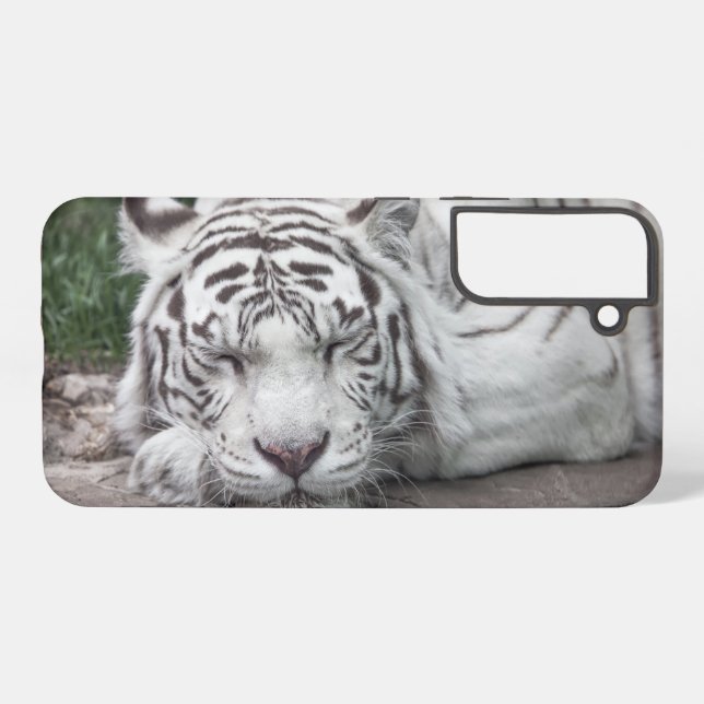 Funda Para Samsung Galaxy Tigre blanco (Reverso Horizontal)