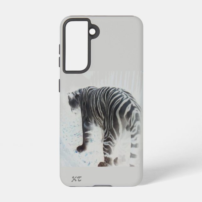 Funda Para Samsung Galaxy Tigre blanco animal salvaje (Reverso )