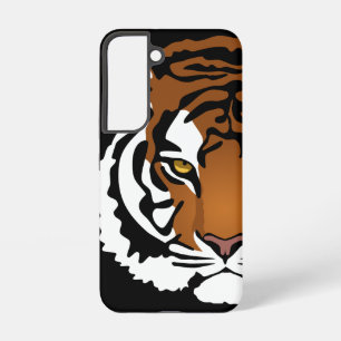 Funda Para Samsung Galaxy S22 Tigre, gato salvaje sobre negro