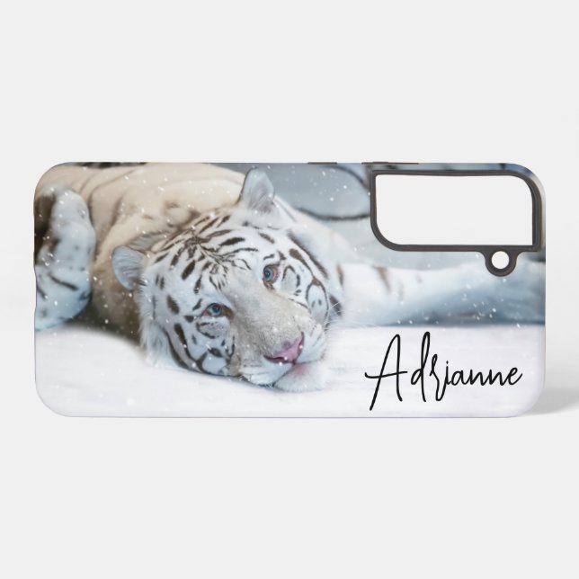 Funda Para Samsung Galaxy Tigres blancos (Reverso Horizontal)