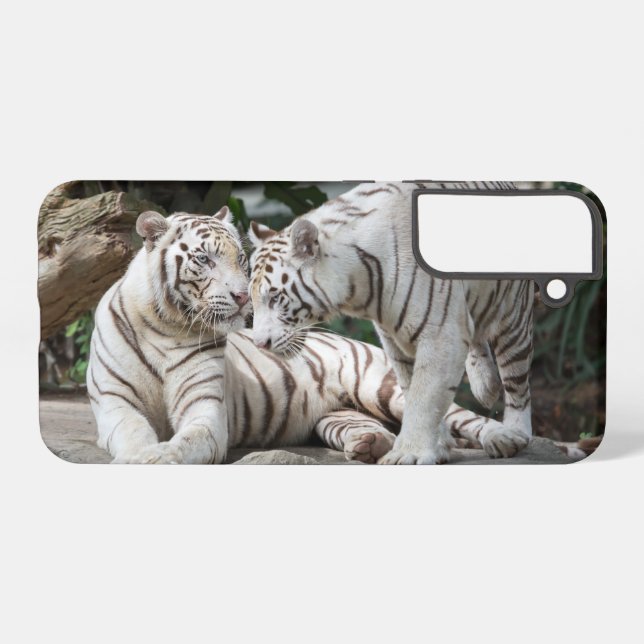 Funda Para Samsung Galaxy Tigres Blancos Funda Samsung Galaxy (Reverso Horizontal)