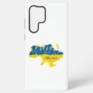 Funda Para Samsung Galaxy S22 Ultra Tipografía de Ucrania y espiga de trigo en la band