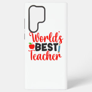 Funda Para Samsung Galaxy S22 Ultra Tipografía del Mejor Profesor de Mundos Lindos Roj