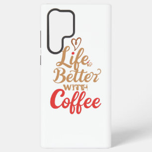 Funda Para Samsung Galaxy S22 Ultra Tipografía Retro Amante del Café