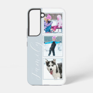 Funda Para Samsung Galaxy S22 Tira de fotos múltiples de familia en azul polvori
