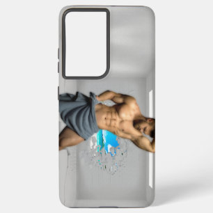 Funda Para Samsung Galaxy S21 Ultra Toalla de hombre de SlipperyJoe rota pared de ladr