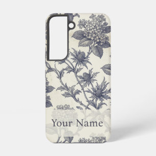 Funda Para Samsung Galaxy S22 Toile Botánico   Hortensia y Cardo Marino Personal