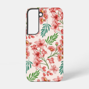 Funda Para Samsung Galaxy S22 Tonos de color de agua para el patrón floral para 