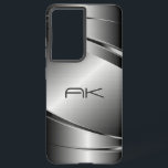 Funda Para Samsung Galaxy S21 Ultra Tonos grises Acero inoxidable Metalli Aspecto - Mo<br><div class="desc">Imagen de un aspecto de acero inoxidable metálico de tonos grises,  textura metálica. Personalizado y monograma opcional. El diseño está disponible en otros productos y se puede solicitar en cualquier producto que ofrecemos en Zazzle.</div>