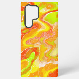 Funda Para Samsung Galaxy S22 Ultra Topografía coloreada amarilla naranja Resumen Márm