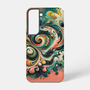 Funda Para Samsung Galaxy S22 Torbellino de cascada de coral   Arte fluido abstr