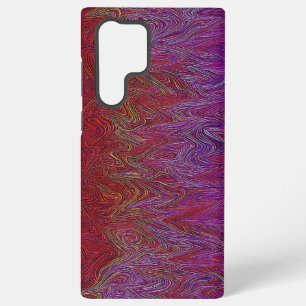 Funda Para Samsung Galaxy S22 Ultra "Tormenta Neural" Abstracto” Rojo Púrpura