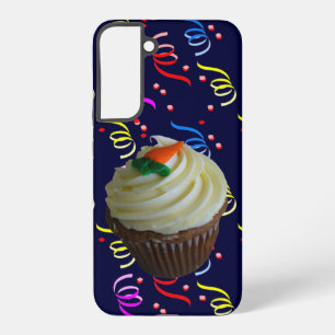 Funda Para Samsung Galaxy S22+ Torta de tarta de zanahoria y azul de confetti