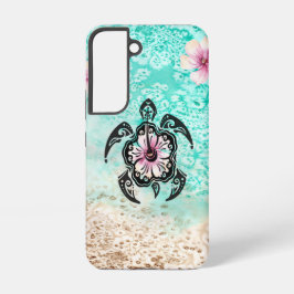Funda Para Samsung Galaxy S22 Tortuga de Hibiscus