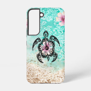 Funda Para Samsung Galaxy S22 Tortuga de Hibiscus
