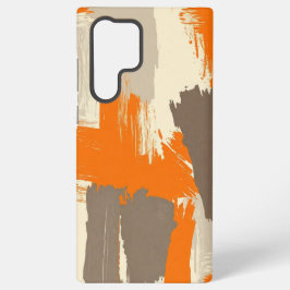 Funda Para Samsung Galaxy S22 Ultra Trazos de pincel artesanal naranja audaces abstrac