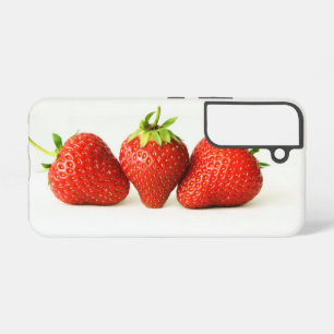 Funda Para Samsung Galaxy S22 Tres fresas en blanco sgcnm