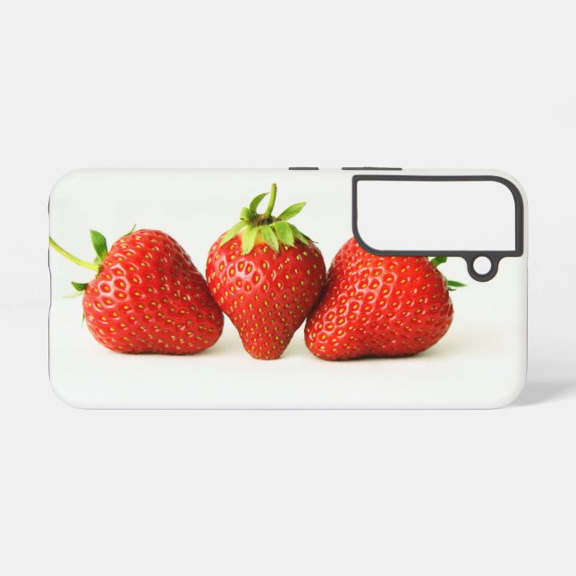 Funda Para Samsung Galaxy Tres fresas en el sgcna blanco (Reverso Horizontal)